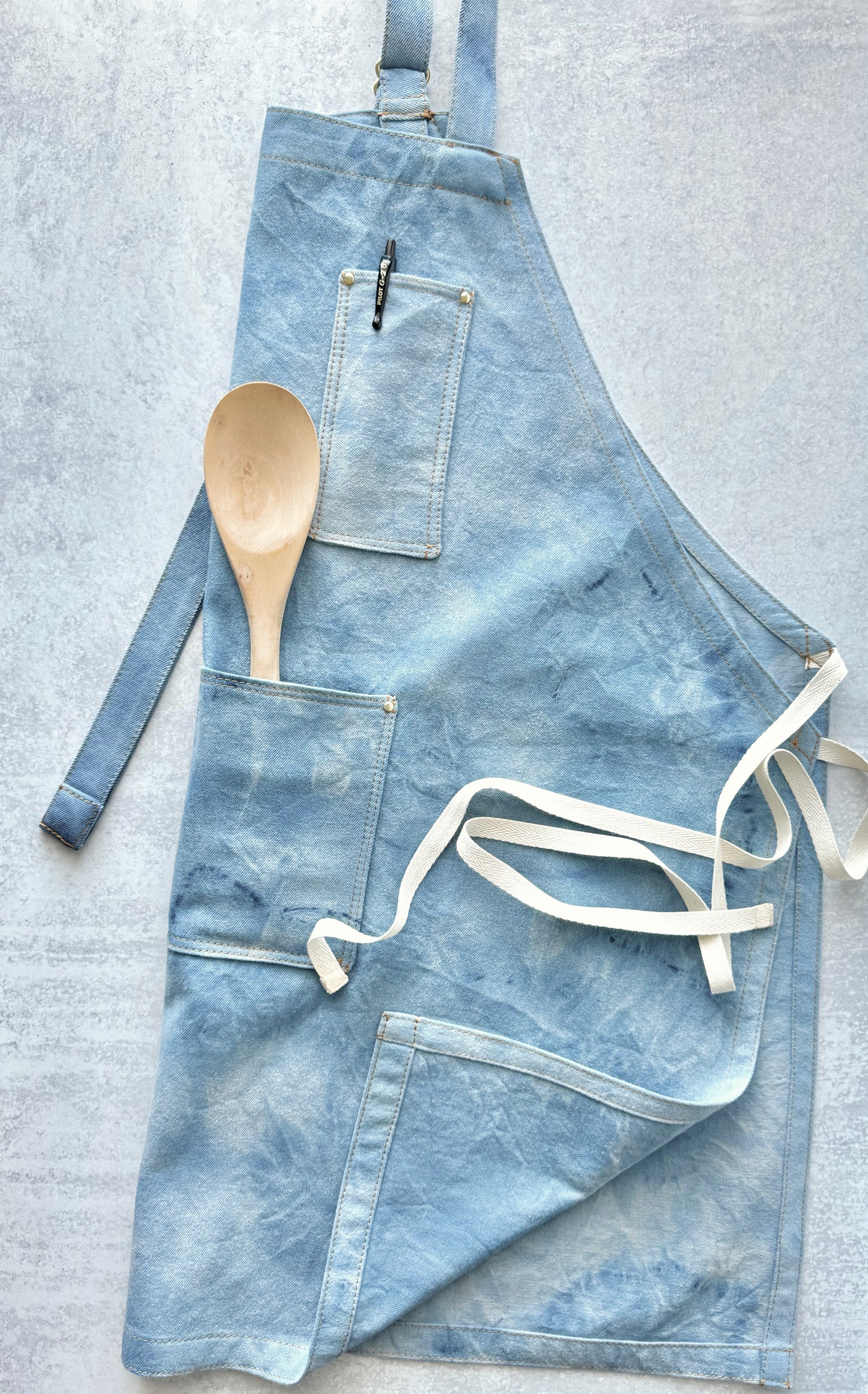 The Denim Apron, Dyed Denim Apron, Adult Apron