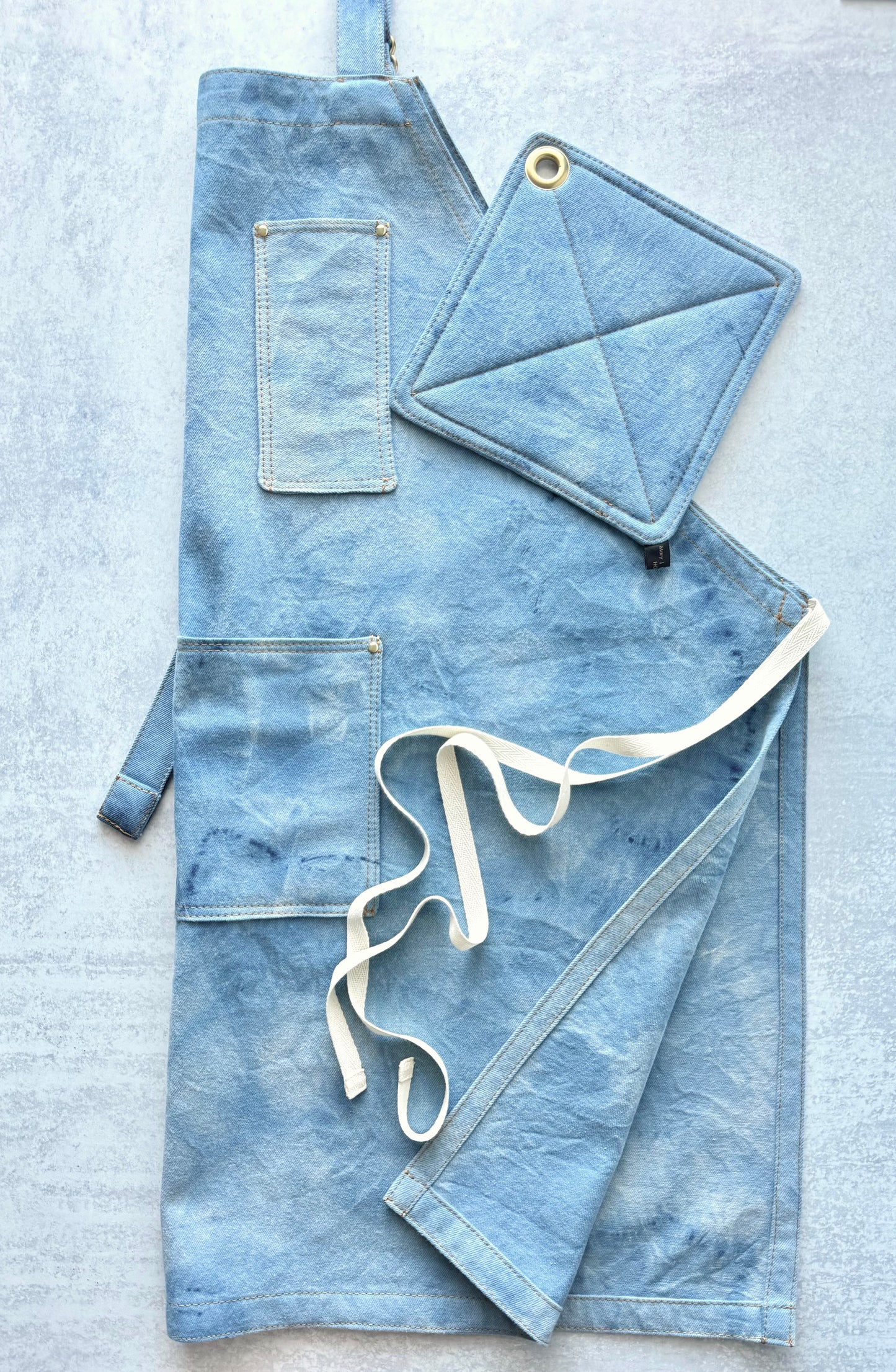 The Denim Apron, Dyed Denim Apron, Adult Apron