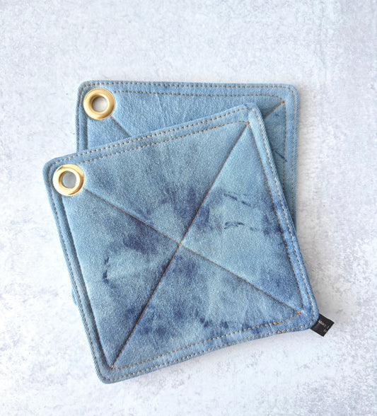 The Denim Potholder, Dyed Denim Potholder