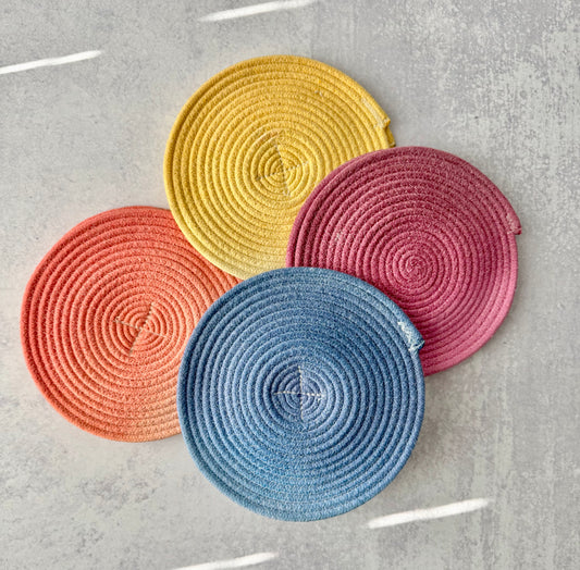 Ombre Rope Trivets, Set of Two Trivets, Kitchen Trivets, Dyed Trivets, Cotton Trivets