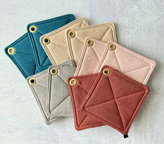 Washed Linen Potholder, Linen Potholder