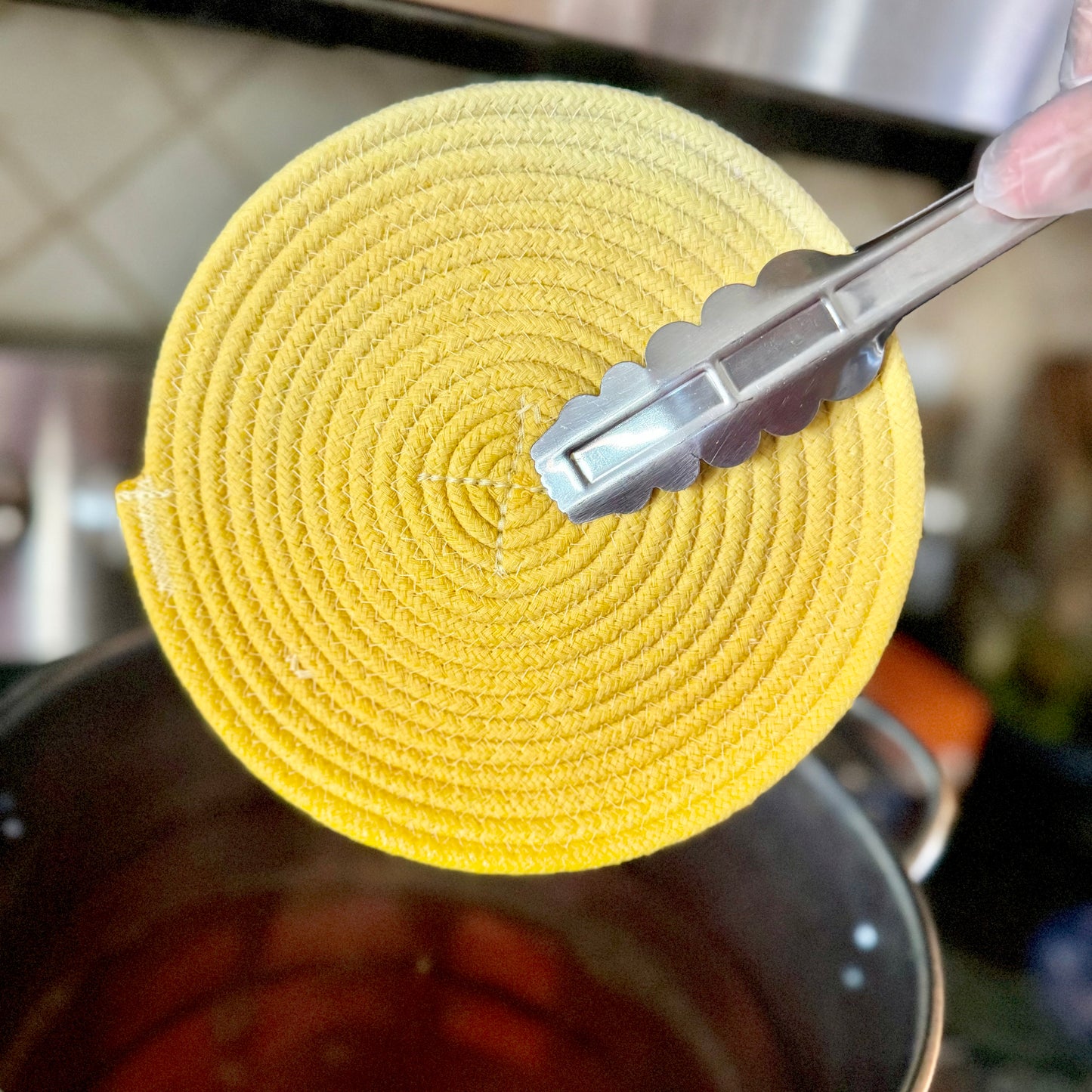Ombre Rope Trivets, Set of Two Trivets, Kitchen Trivets, Dyed Trivets, Cotton Trivets