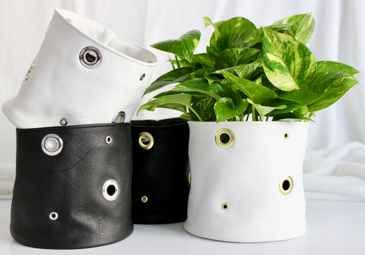 Leather Plant Pot, Leather Planters