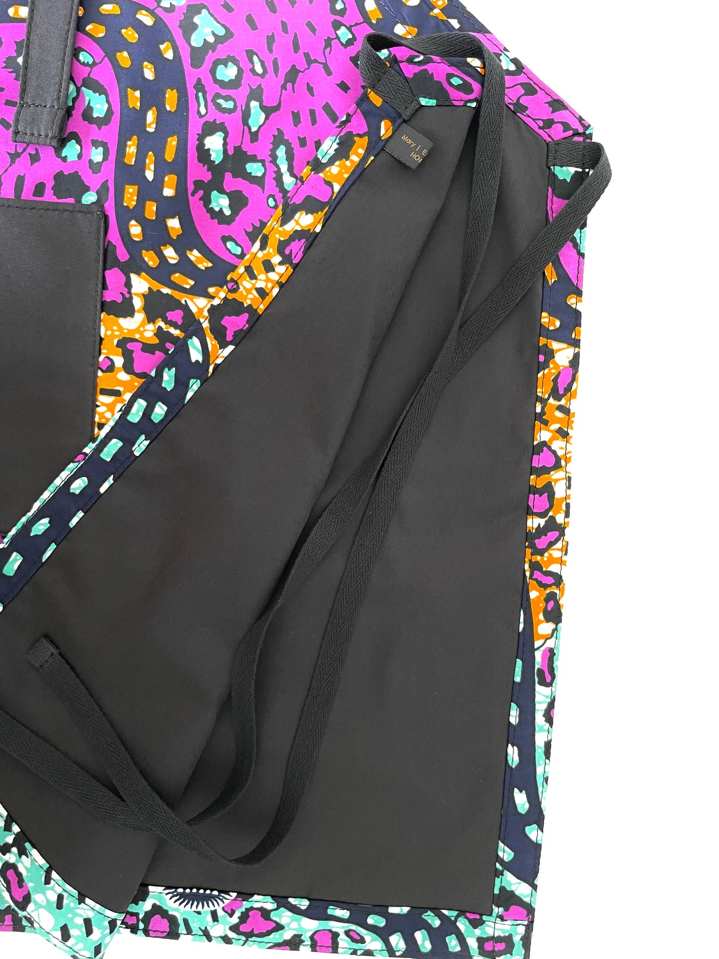 Ankara Apron, African Print Apron, Tribal Print Apron, Kitchen Apron, Purple/Aqua/Black